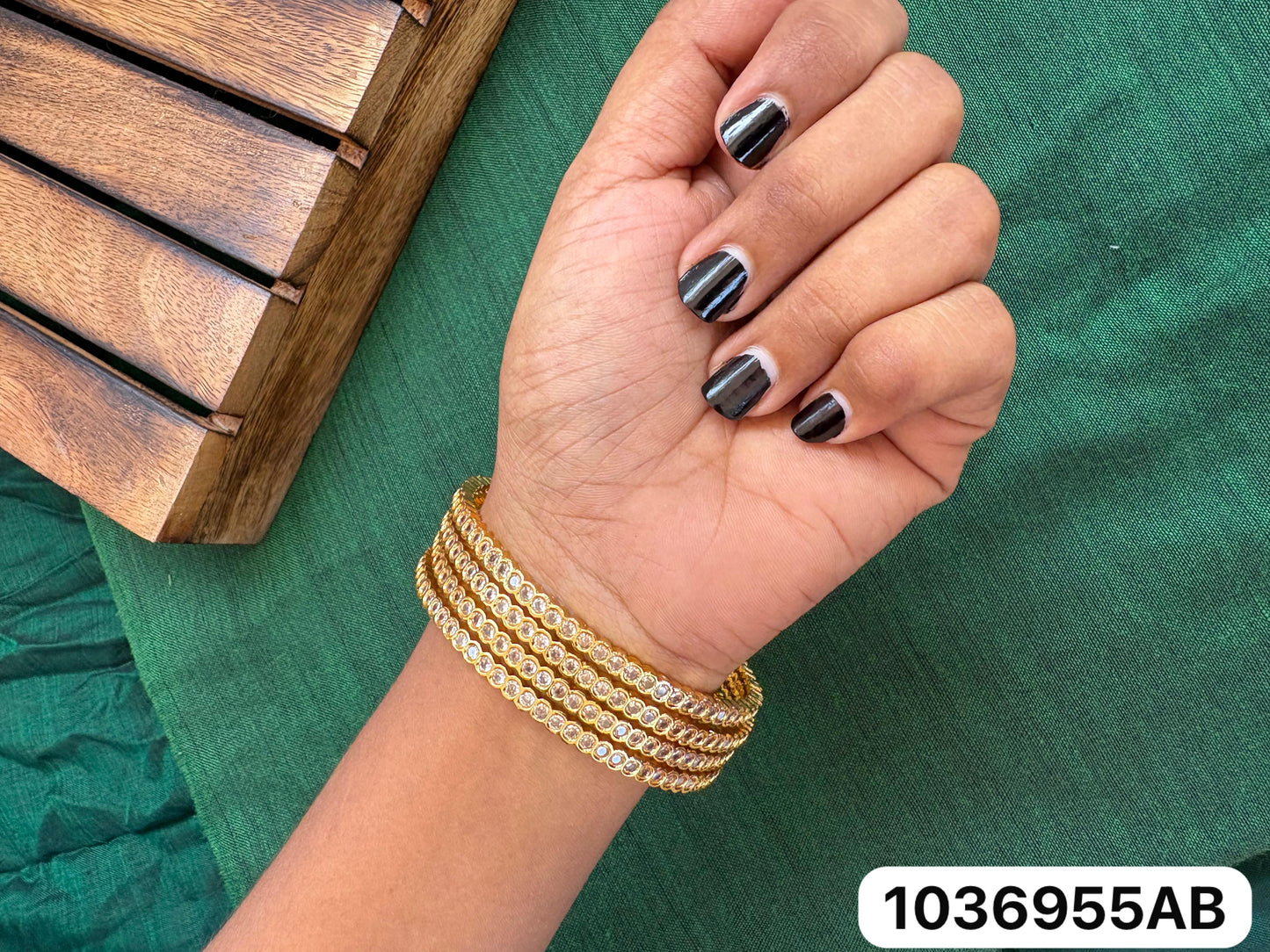 Anchor white stone Bangle