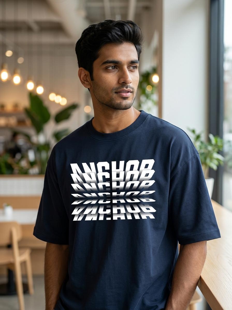Anchor "Glitch" Oversized Graphic Tee