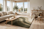 Dune Horizon – Minimal Wavy Earth Tone Wool Rug