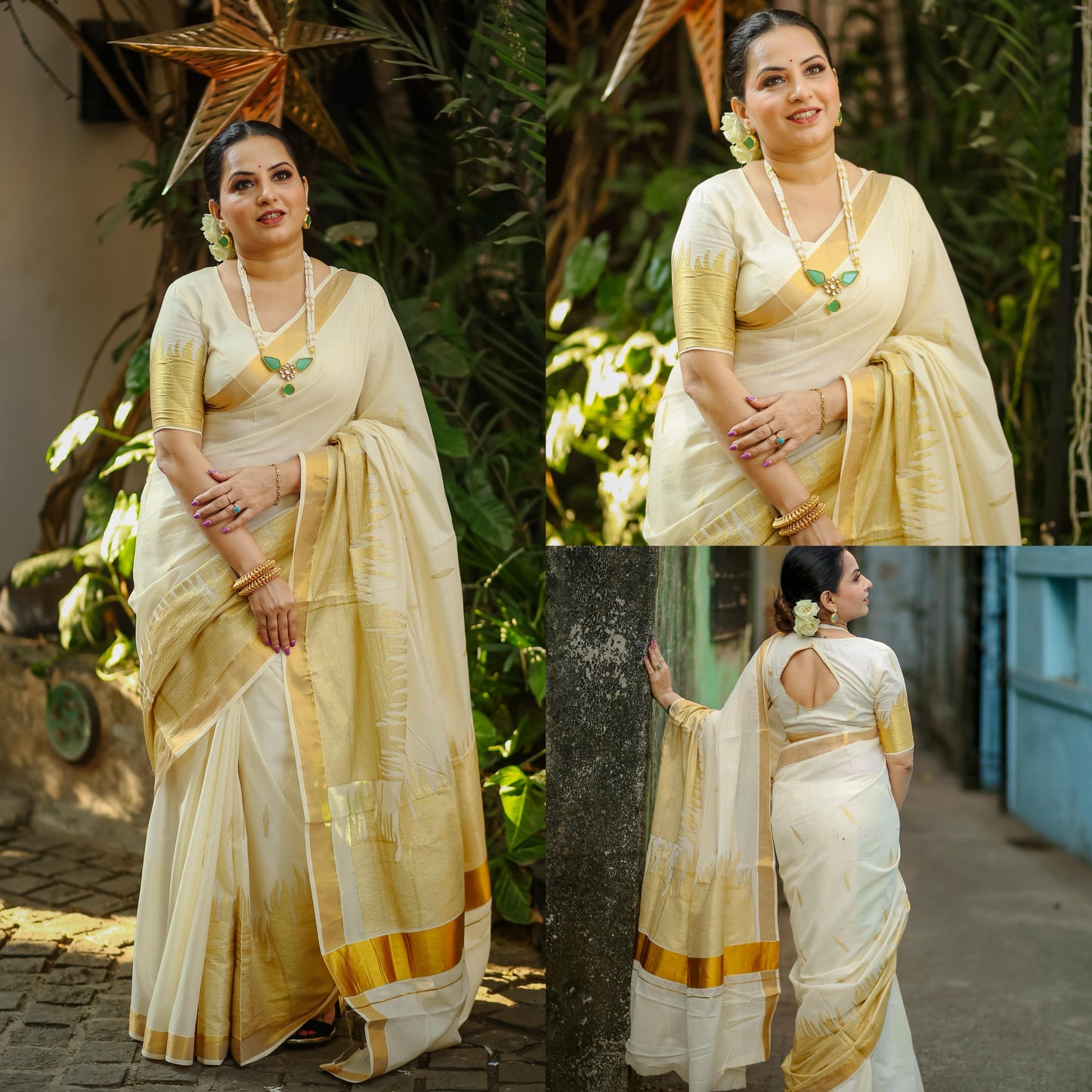 Anchor Fire Embroidery Saree