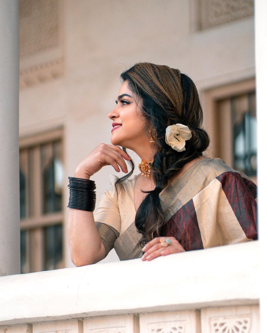 Anchor Coffe brown Triangle Saree