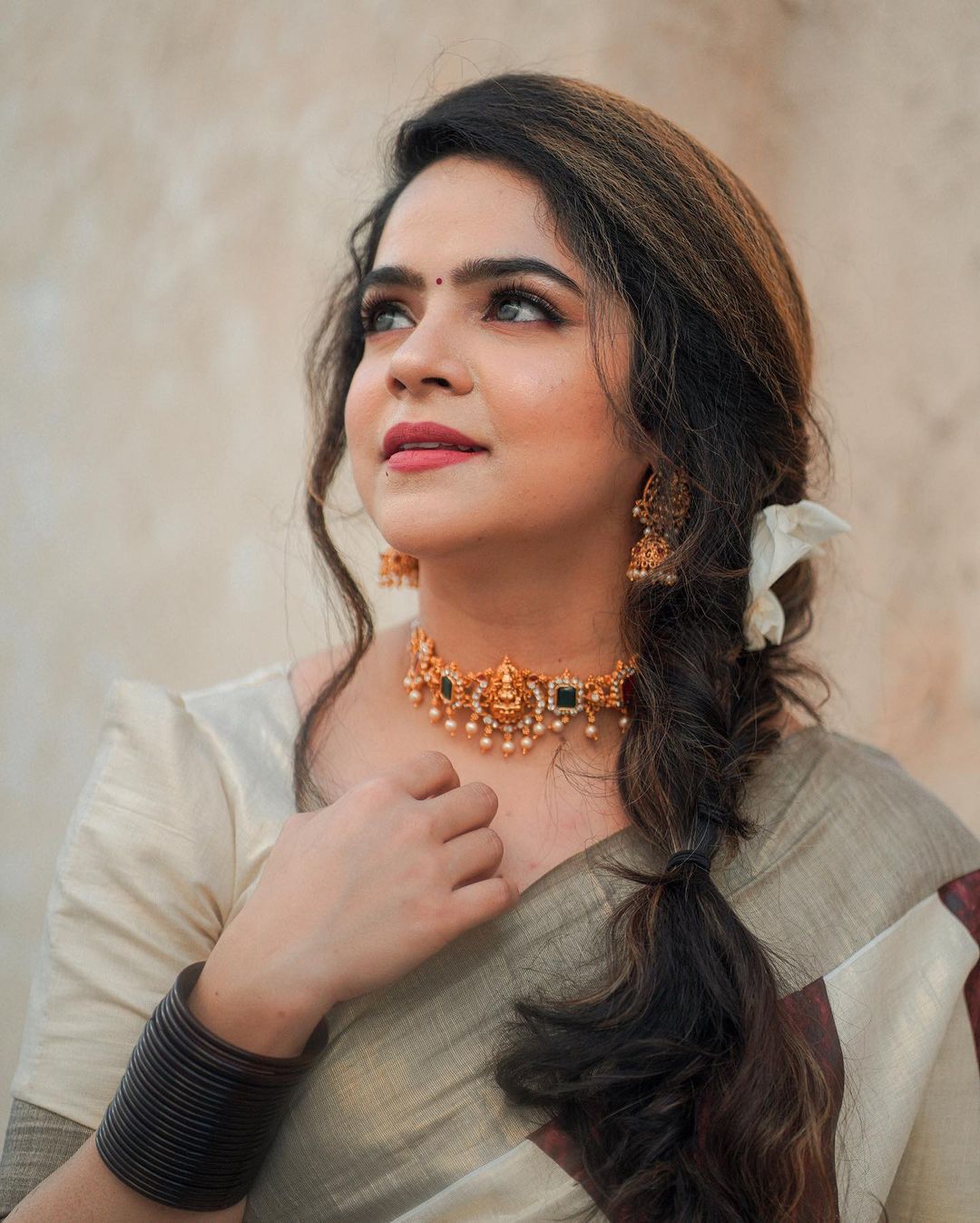 Anchor Coffe brown Triangle Saree