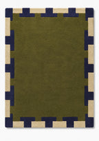 NORI - Olive & Indigo Puzzle Border Rug