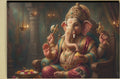 Lord Ganesha Canvas Wall Art - Colorful Ganpati Bappa Gallery Wrapped Canvas Print